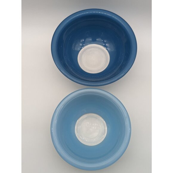 Vintage Pyrex Moody Blue Series Nesting 2 Serving Bowl Set - Picture 6 of 9